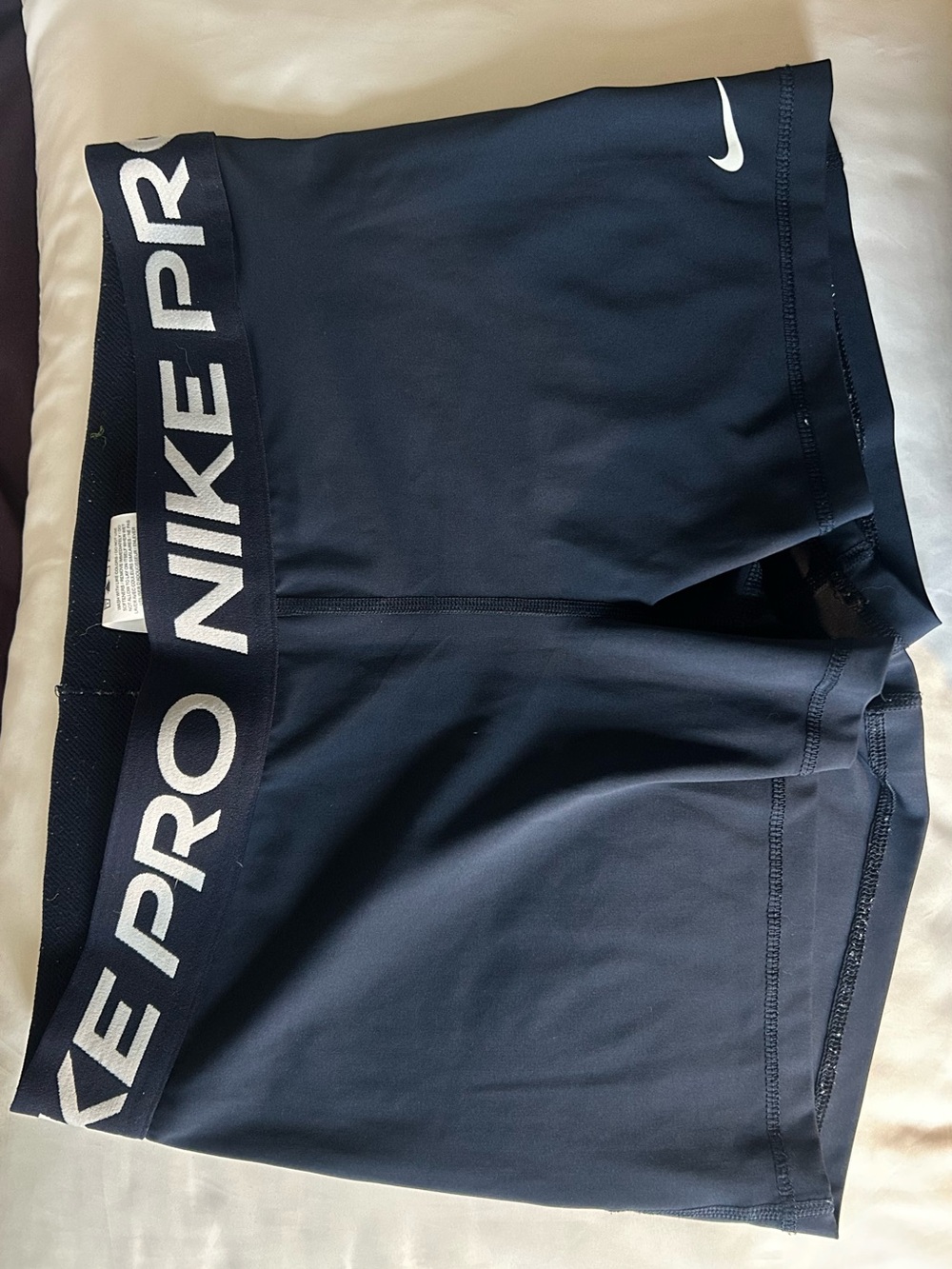 Nike Navy Compression Shorts with White Swoosh